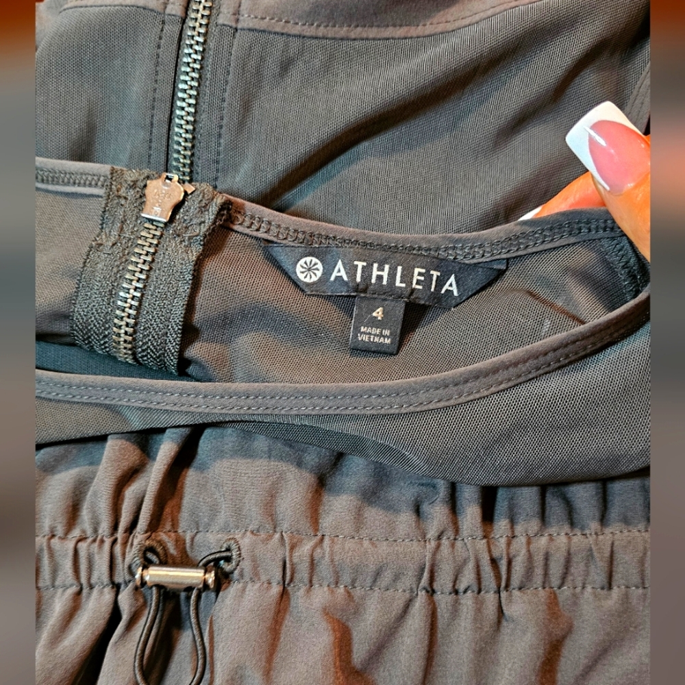 Athleta Gray Zip-Up Dress